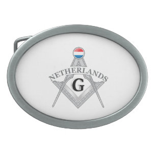 Netherlands freemasonry sign belt buckle