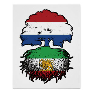 Netherlands Grown Iranian Roots Lion and Sun Poster