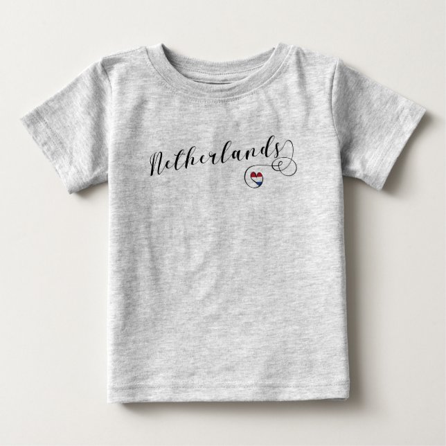 Netherlands Heart Flag, Dutch Baby T-Shirt (Front)