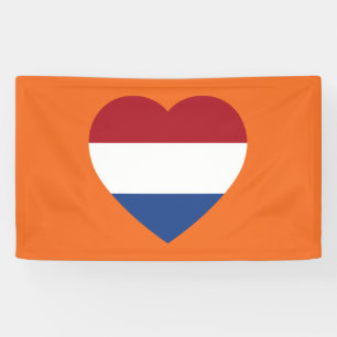 Netherlands Heartflag on Orange bnrcnt Banner