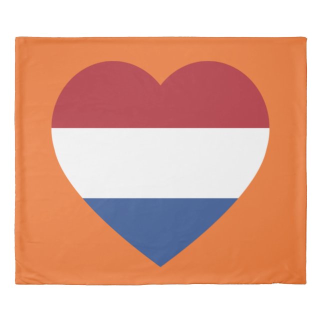 Netherlands Heartflag on Orange kccnt Duvet Cover (Front)