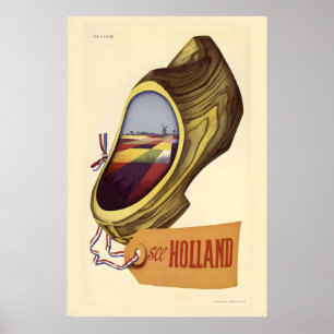 Netherlands Holland Dutch Amsterdam Vintage Travel Poster