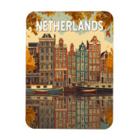 Netherlands Illustration Travel Art Vintage