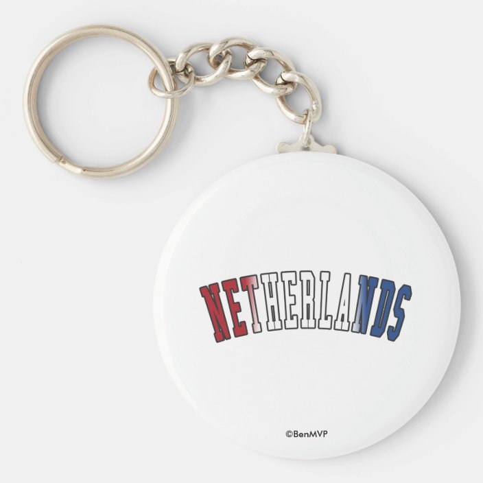 Netherlands in National Flag Colors Key Chain