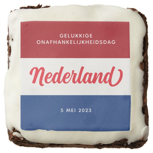 Netherlands Independence Day Dutch National Flag Brownie (Front)