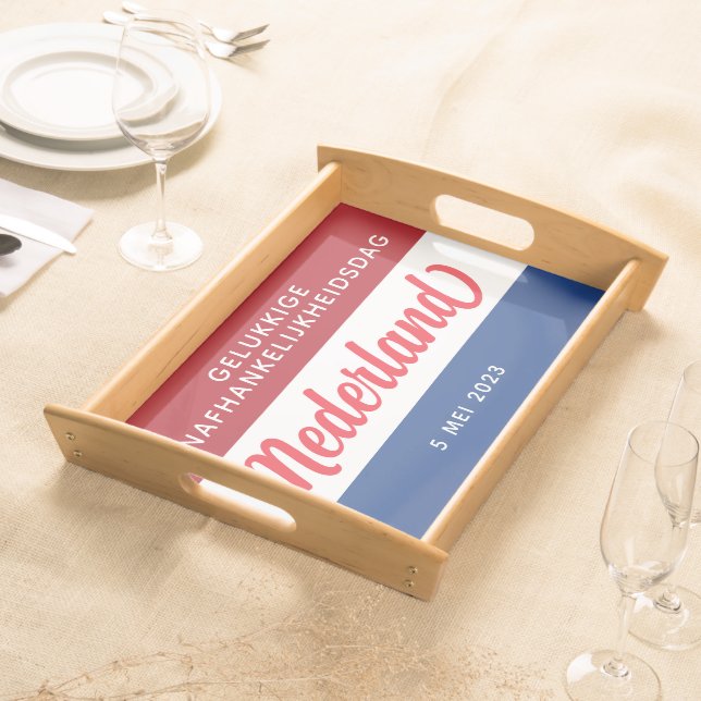 Netherlands Independence Day Dutch National Flag Serving Tray (Front)