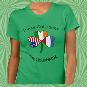 Netherlands Ireland USA Shamrock Flag Personalized T-Shirt