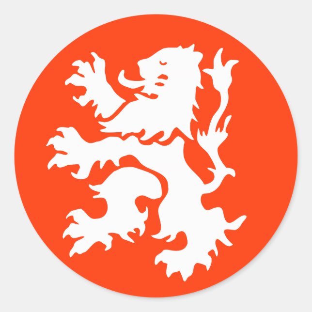 Netherlands Lion Classic Round Sticker (Front)