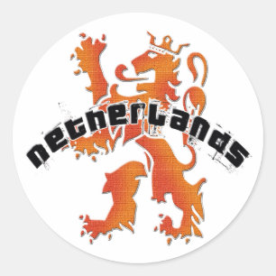 Netherlands lion logo classic round sticker
