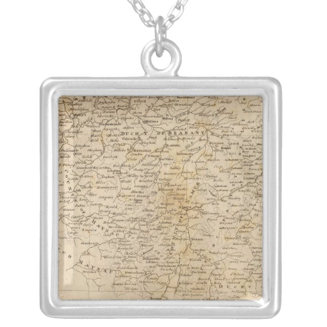 Netherlands Map by Arrowsmith Silver Plated Necklace (Front)
