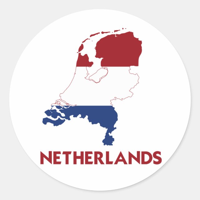 NETHERLANDS MAP CLASSIC ROUND STICKER (Front)