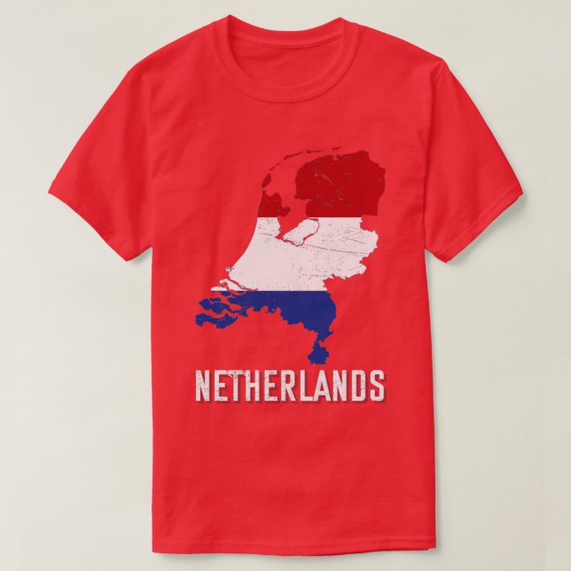 Netherlands Map Flag T-Shirt (Design Front)