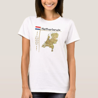 Netherlands Map + Flag + Title T-Shirt