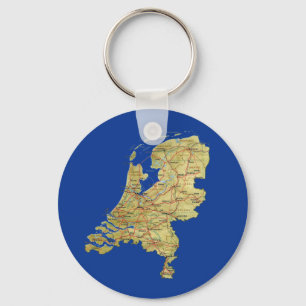 Netherlands Map Keychain