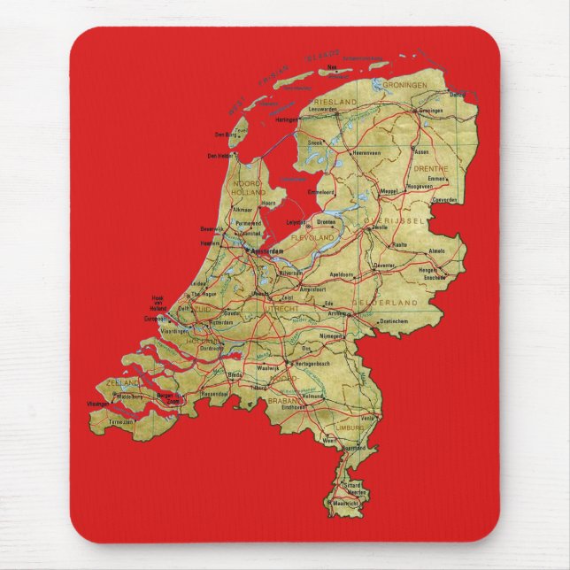Netherlands Map Mousepad (Front)
