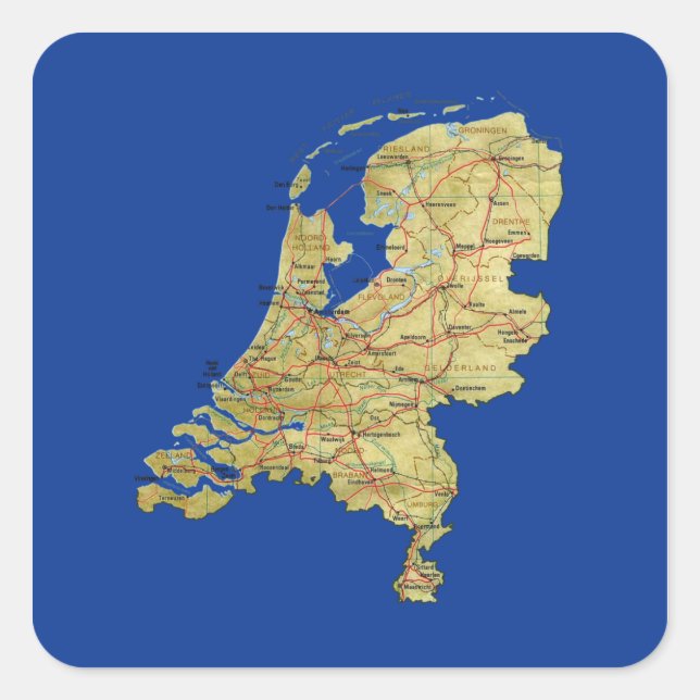 Netherlands Map Sticker (Front)
