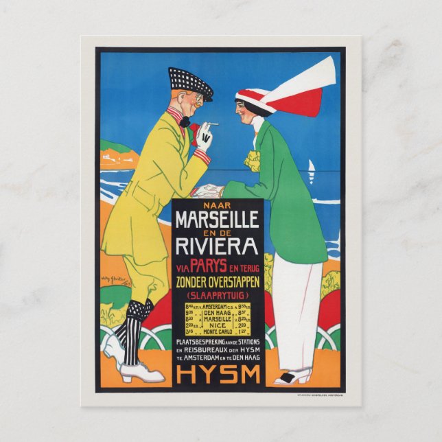 Netherlands Marseille Vintage Poster 1913 Postcard (Front)