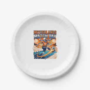 Netherlands Match Day Skeleton Striker Nations Hig Paper Plates