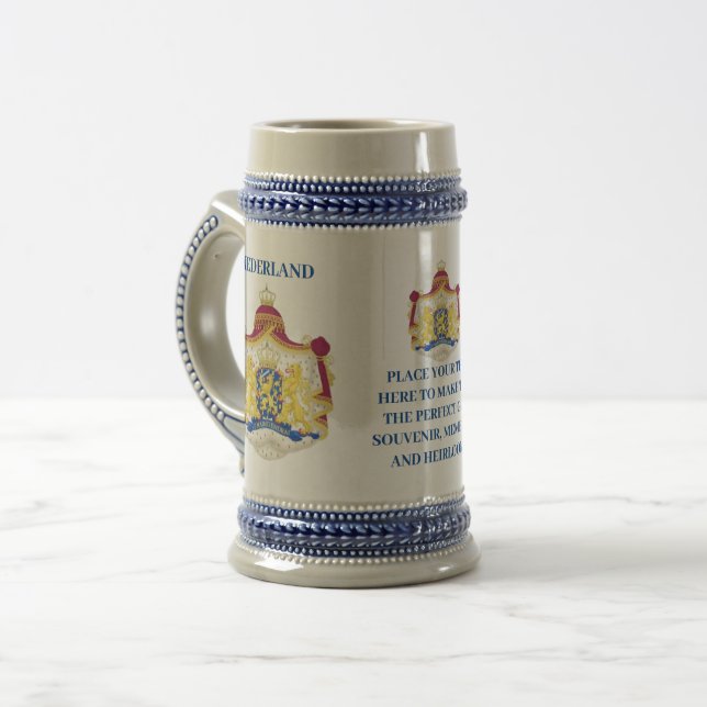 Netherlands (Nederland) Coat of Arms Oktoberfest  Beer Stein (Front Left)