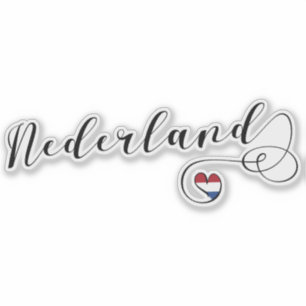 Netherlands Nederland Heart Flag Sticker