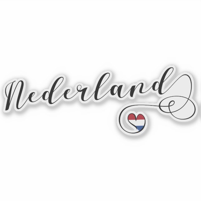 Netherlands Nederland Heart Flag Sticker (Front)