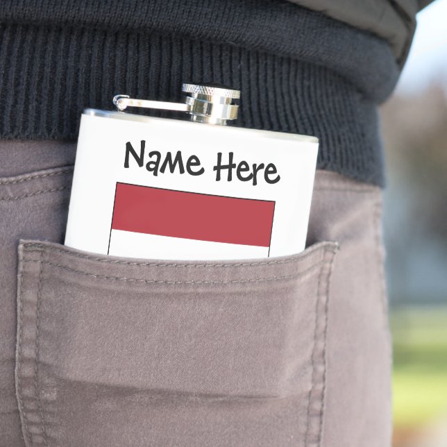 Netherlands Netherlander Flag Black Personalized Flask (In Situ)