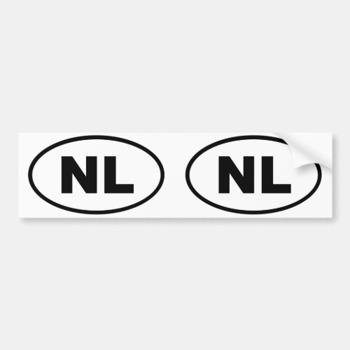 Netherlands NL European oval Bumper Sticker