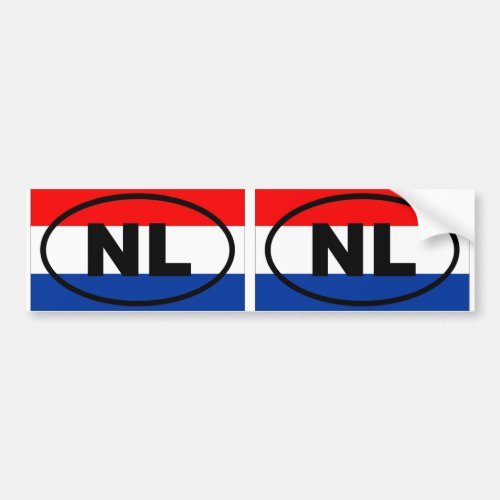 Netherlands NL European oval Bumper Sticker