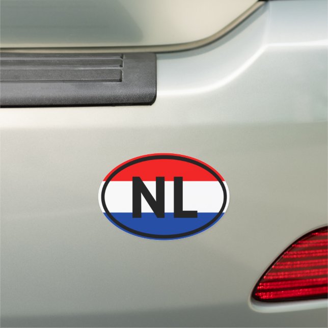Netherlands - NL - European Oval Car Magnet (In Situ)