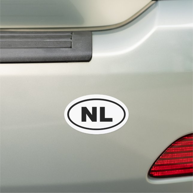 Netherlands NL European Oval Car Magnet (In Situ)