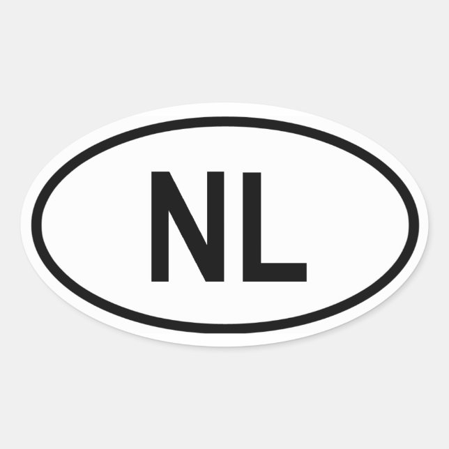 Netherlands "NL" Oval Sticker (Front)