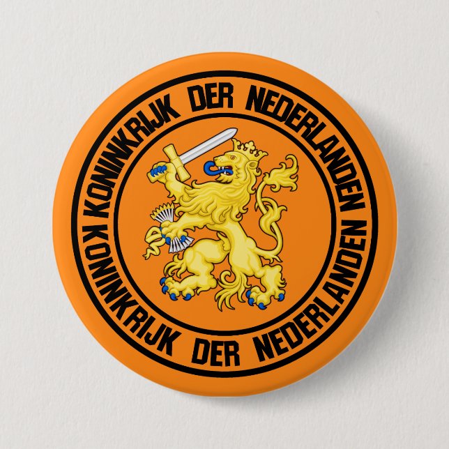 Netherlands Round Emblem Button (Front)