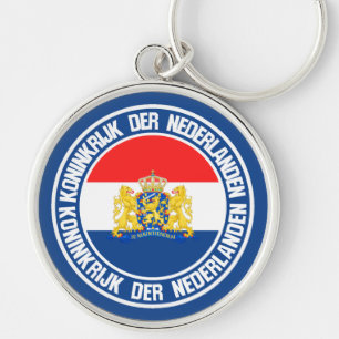 Netherlands Round Emblem Keychain
