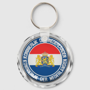 Netherlands Round Emblem Keychain