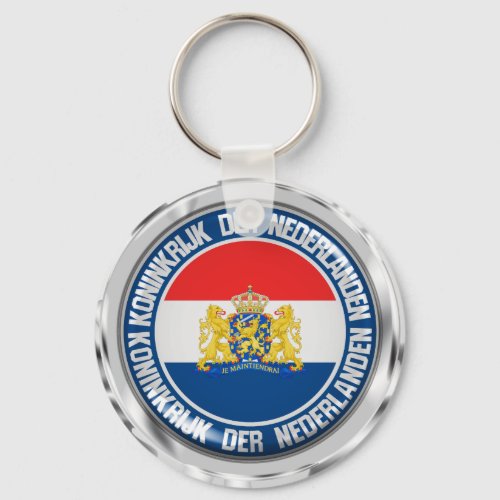 Netherlands Round Emblem Keychain