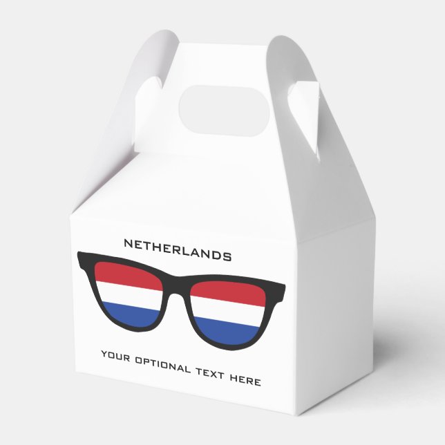 Netherlands Shades custom text & color favor box (Front Side)