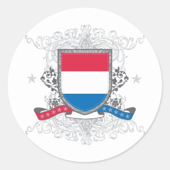 Netherlands Shield Classic Round Sticker by brev87 at Zazzle