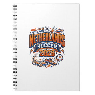 Netherlands Soccer 2026 Soccer Bold Country Typogr Notebook