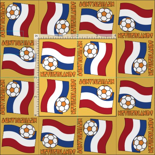 Netherlands Soccer Ball and Flag Fabric