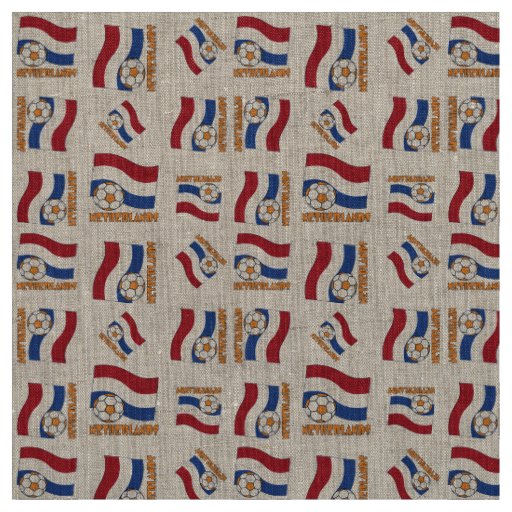 Netherlands Soccer Ball and Flag Fabric