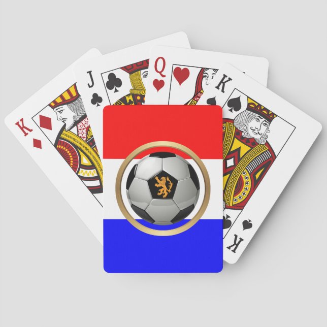 Netherlands Soccer Ball with Dutch Lion Poker Cards (Back)