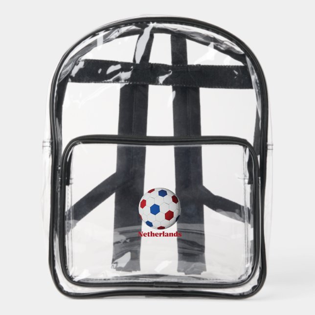 Netherlands Soccer Clear Backpack (Front)
