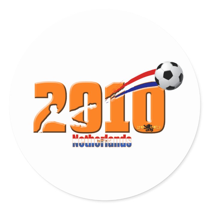 Netherlands Soccer Laranje Logo 2010 gear Round Sticker