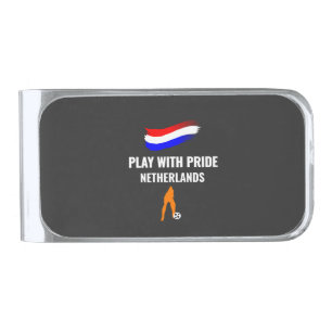 Netherlands Soccer Pride 2026 Jersey Silver Finish Money Clip