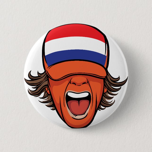 Netherlands Sports Fan Button (Front)