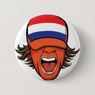 Netherlands Sports Fan Button
