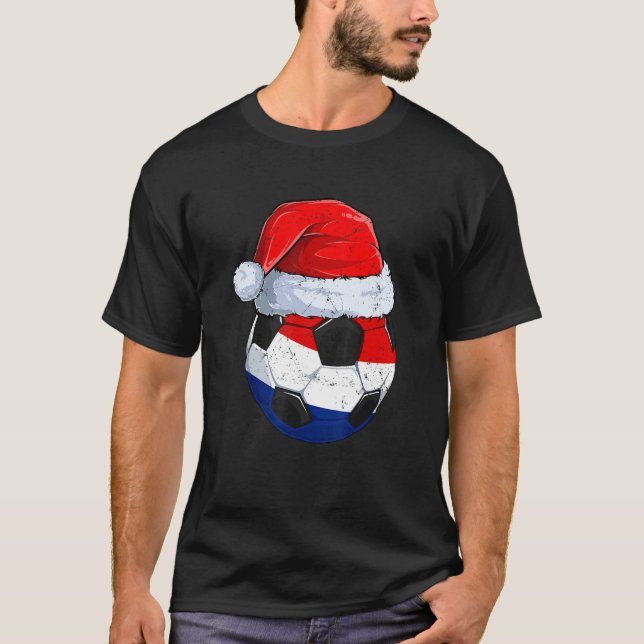 Netherlands Team Player Football Ball World Soccer T-Shirt (Front)