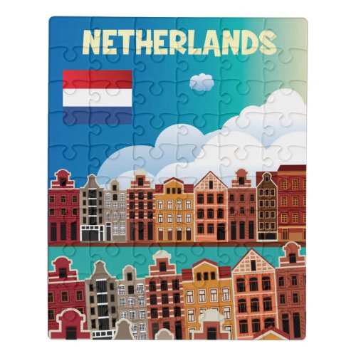 Netherlands Travel Poster Jigsaw Puzzle