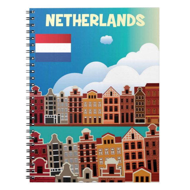 Netherlands Travel Poster Notebook (Front)
