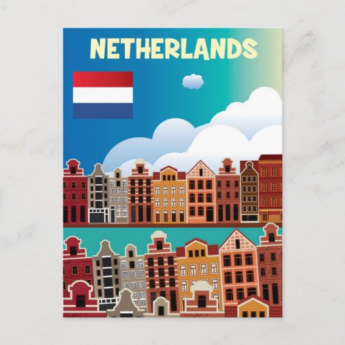 Netherlands Travel Poster Postcard